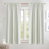 NICETOWN 100% Blackout Linen Curtains for Bedroom/Living Room 90″ L, 2 PCs(Light Green)