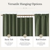 NICETOWN 100% Blackout Linen Curtains for Bedroom/Living Room 90″ L, 2 PCs(Olive Green)