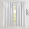 NICETOWN 100% Blackout Linen Curtains for Bedroom/Living Room 90″ L, 2 PCs(Pure White)