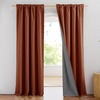 NICETOWN 100% Blackout Linen Curtains for Bedroom/Living Room 90″ L, 2 PCs(Rust Orange)