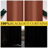 NICETOWN 100% Blackout Linen Curtains for Bedroom/Living Room 90″ L, 2 PCs(Rust Orange)
