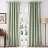 NICETOWN 100% Blackout Linen Curtains for Bedroom/Living Room 90″ L, 2 PCs(Sage Green)