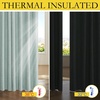 NICETOWN 100% Blackout Linen Curtains for Bedroom/Living Room 90″ L, 2 PCs(Seafoam Green)