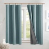 NICETOWN 100% Blackout Linen Curtains for Bedroom/Living Room 90″ L, 2 PCs(Skylark Blue)