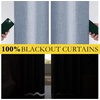 NICETOWN 100% Blackout Linen Curtains for Bedroom/Living Room 90″ L, 2 PCs(Stone Blue)