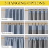 NICETOWN 100% Blackout Linen Curtains for Bedroom/Living Room 90″ L, 2 PCs(Stone Blue)