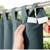 NICETOWN 2 Panels Outdoor Curtains for Patio Waterproof Vertical Blind, Detachable Sticky Tab Top Thermal Insulated Privacy Protected Outdoor Divider Window Treatment for Pergola, W52 x L108-Inch, Tan(Greyish Blue)