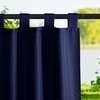 NICETOWN 2 Panels Outdoor Curtains for Patio Waterproof Vertical Blind, Detachable Sticky Tab Top Thermal Insulated Privacy Protected Outdoor Divider Window Treatment for Pergola, W52 x L108-Inch, Tan(Dark Blue)