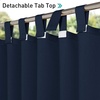 NICETOWN 2 Panels Outdoor Curtains for Patio Waterproof Vertical Blind, Detachable Sticky Tab Top Thermal Insulated Privacy Protected Outdoor Divider Window Treatment for Pergola, W52 x L108-Inch, Tan(Navy Blue)