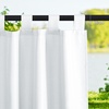 NICETOWN 2 Panels Outdoor Curtains for Patio Waterproof Vertical Blind, Detachable Sticky Tab Top Thermal Insulated Privacy Protected Outdoor Divider Window Treatment for Pergola, W52 x L108-Inch, Tan(Pure White)