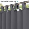 NICETOWN 2 Panels Outdoor Curtains for Patio Waterproof Vertical Blind, Detachable Sticky Tab Top Thermal Insulated Privacy Protected Outdoor Divider Window Treatment for Pergola, W52 x L108-Inch, Tan(Grey)