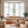 NICETOWN Black Sheer Curtains 96 Inches Long, W42xL96, 2 Panels(Beige)