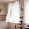 NICETOWN Black Sheer Curtains 96 Inches Long, W42xL96, 2 Panels(Ivory)