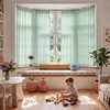 NICETOWN Black Sheer Curtains 96 Inches Long, W42xL96, 2 Panels(Sage Green)