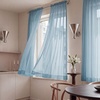 NICETOWN Black Sheer Curtains 96 Inches Long, W42xL96, 2 Panels(Stone Blue)