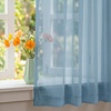 NICETOWN Black Sheer Curtains 96 Inches Long, W42xL96, 2 Panels(Stone Blue)