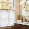 NICETOWN Black Sheer Curtains 96 Inches Long, W42xL96, 2 Panels(White)