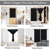NICETOWN Greyish White Short Blackout Curtains 63 Inches Long for Bedroom(Black)