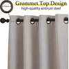 NICETOWN Linen Curtain Valances for Living Room 30 inch Length 2 Panels, Grommet Top Light Blocking Room Darkening Curtains Thermal Insulated Window Tiers for Barhtoom Window, Angora, W50 x L30