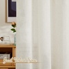 NICETOWN Linen Textured Semi Sheer Bedroom Curtains, Grommet Top Casual Thick Semitransparent Flax Sheer Window Treatment Privacy for Living Room, Camel, W52 x L72, Sold by 2 Panels(Linen)