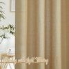 NICETOWN Linen Textured Semi Sheer Bedroom Curtains, Grommet Top Casual Thick Semitransparent Flax Sheer Window Treatment Privacy for Living Room, Camel, W52 x L72, Sold by 2 Panels(Linen Brown)