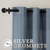 NICETOWN Linen Textured Semi Sheer Bedroom Curtains, Grommet Top Casual Thick Semitransparent Flax Sheer Window Treatment Privacy for Living Room, Camel, W52 x L72, Sold by 2 Panels(Linen Stone Blue)