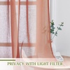 NICETOWN Linen Textured Semi Sheer Bedroom Curtains, Grommet Top Casual Thick Semitransparent Flax Sheer Window Treatment Privacy for Living Room, Camel, W52 x L72, Sold by 2 Panels(Burnt Orange)
