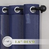 NICETOWN Linen Textured Semi Sheer Bedroom Curtains, Grommet Top Casual Thick Semitransparent Flax Sheer Window Treatment Privacy for Living Room, Camel, W52 x L72, Sold by 2 Panels(Dark Blue)