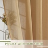 NICETOWN Linen Textured Semi Sheer Bedroom Curtains, Grommet Top Casual Thick Semitransparent Flax Sheer Window Treatment Privacy for Living Room, Camel, W52 x L72, Sold by 2 Panels(Desert Yellow)