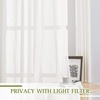 NICETOWN Linen Textured Semi Sheer Bedroom Curtains, Grommet Top Casual Thick Semitransparent Flax Sheer Window Treatment Privacy for Living Room, Camel, W52 x L72, Sold by 2 Panels(Ivory)