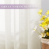 NICETOWN Linen Textured Semi Sheer Bedroom Curtains, Grommet Top Casual Thick Semitransparent Flax Sheer Window Treatment Privacy for Living Room, Camel, W52 x L72, Sold by 2 Panels(Vanilla)
