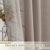 NICETOWN Linen Textured Semi Sheer Bedroom Curtains, Grommet Top Casual Thick Semitransparent Flax Sheer Window Treatment Privacy for Living Room, Camel, W52 x L72, Sold by 2 Panels(Burlap)