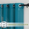 NICETOWN Linen Textured Semi Sheer Bedroom Curtains, Grommet Top Casual Thick Semitransparent Flax Sheer Window Treatment Privacy for Living Room, Camel, W52 x L72, Sold by 2 Panels(Peacock Green)