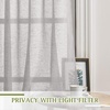 NICETOWN Linen Textured Semi Sheer Bedroom Curtains, Grommet Top Casual Thick Semitransparent Flax Sheer Window Treatment Privacy for Living Room, Camel, W52 x L72, Sold by 2 Panels(Grey)