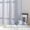 NICETOWN Linen Textured Semi Sheer Bedroom Curtains, Grommet Top Casual Thick Semitransparent Flax Sheer Window Treatment Privacy for Living Room, Camel, W52 x L72, Sold by 2 Panels(Sea Mist)
