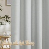 NICETOWN Linen Textured Semi Sheer Bedroom Curtains, Grommet Top Casual Thick Semitransparent Flax Sheer Window Treatment Privacy for Living Room, Camel, W52 x L72, Sold by 2 Panels(Linen Light Gray)