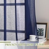 NICETOWN Linen Textured Semi Sheer Bedroom Curtains, Grommet Top Casual Thick Semitransparent Flax Sheer Window Treatment Privacy for Living Room, Camel, W52 x L72, Sold by 2 Panels(Dark Blue)