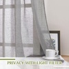 NICETOWN Linen Textured Semi Sheer Bedroom Curtains, Grommet Top Casual Thick Semitransparent Flax Sheer Window Treatment Privacy for Living Room, Camel, W52 x L72, Sold by 2 Panels(Charcoal Grey)