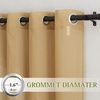 NICETOWN Linen Textured Semi Sheer Bedroom Curtains, Grommet Top Casual Thick Semitransparent Flax Sheer Window Treatment Privacy for Living Room, Camel, W52 x L72, Sold by 2 Panels(Desert Yellow)