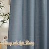 NICETOWN Linen Textured Semi Sheer Bedroom Curtains, Grommet Top Casual Thick Semitransparent Flax Sheer Window Treatment Privacy for Living Room, Camel, W52 x L72, Sold by 2 Panels(Linen Stone Blue)