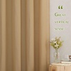 NICETOWN Linen Textured Semi Sheer Bedroom Curtains, Grommet Top Casual Thick Semitransparent Flax Sheer Window Treatment Privacy for Living Room, Camel, W52 x L72, Sold by 2 Panels(Desert Yellow)