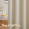 NICETOWN Linen Textured Semi Sheer Bedroom Curtains, Grommet Top Casual Thick Semitransparent Flax Sheer Window Treatment Privacy for Living Room, Camel, W52 x L72, Sold by 2 Panels(Linen Taupe)