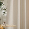 NICETOWN Linen Textured Semi Sheer Bedroom Curtains, Grommet Top Casual Thick Semitransparent Flax Sheer Window Treatment Privacy for Living Room, Camel, W52 x L72, Sold by 2 Panels(Linen Cream)