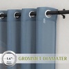 NICETOWN Linen Textured Semi Sheer Bedroom Curtains, Grommet Top Casual Thick Semitransparent Flax Sheer Window Treatment Privacy for Living Room, Camel, W52 x L72, Sold by 2 Panels(Stone Blue)