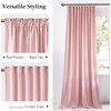 NICETOWN Olive Green Velvet Blackout Curtains 84″ Long, 52″ Wide, 2 Panels(Baby Pink)