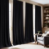NICETOWN Olive Green Velvet Blackout Curtains 84″ Long, 52″ Wide, 2 Panels(Black)