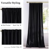 NICETOWN Olive Green Velvet Blackout Curtains 84″ Long, 52″ Wide, 2 Panels(Black)