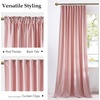NICETOWN Olive Green Velvet Blackout Curtains 84″ Long, 52″ Wide, 2 Panels(Blush Pink)