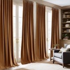 NICETOWN Olive Green Velvet Blackout Curtains 84″ Long, 52″ Wide, 2 Panels(Bronze)