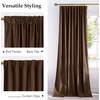 NICETOWN Olive Green Velvet Blackout Curtains 84″ Long, 52″ Wide, 2 Panels(Brown)